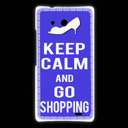Coque Huawei Ascend Mate Keep Calm Go Shopping Bleu