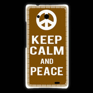 Coque Huawei Ascend Mate Keep Calm Peace Marron