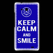 Coque Huawei Ascend Mate Keep Calm Smile Bleu