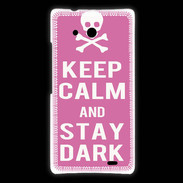 Coque Huawei Ascend Mate Keep Calm Stay dark Rose