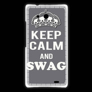 Coque Huawei Ascend Mate Keep Calm Swag Gris