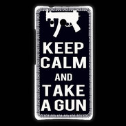 Coque Huawei Ascend Mate Keep Calm Take a gun Noir