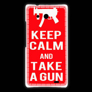 Coque Huawei Ascend Mate Keep Calm Take a gun Rouge