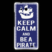 Coque Huawei Ascend Mate Keep Calm Be a Pirate Bleu