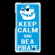 Coque Huawei Ascend Mate Keep Calm Be a Pirate Cyan