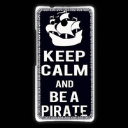 Coque Huawei Ascend Mate Keep Calm Be a Pirate Noir
