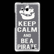 Coque Huawei Ascend Mate Keep Calm Be a Pirate Gris