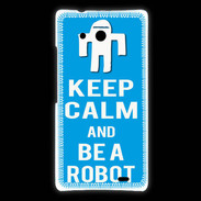 Coque Huawei Ascend Mate Keep Calm Be a Robot Cyan