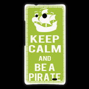 Coque Huawei Ascend Mate Keep Calm Be a Pirate Vert pomme
