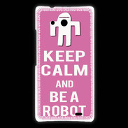 Coque Huawei Ascend Mate Keep Calm Be a Robot Rose
