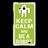 Coque Huawei Ascend Mate Keep Calm Be a Robot Vert pomme
