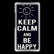 Coque Huawei Ascend Mate Keep Calm Be Happy Noir