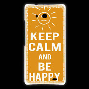 Coque Huawei Ascend Mate Keep Calm Be Happy Orange