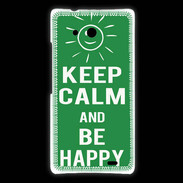 Coque Huawei Ascend Mate Keep Calm Be Happy Vert