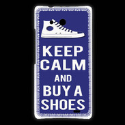 Coque Huawei Ascend Mate Keep Calm Buy Shoes Bleu