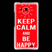Coque Huawei Ascend Mate Keep Calm Be Happy Rouge