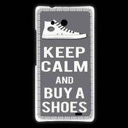 Coque Huawei Ascend Mate Keep Calm Buy Shoes Gris