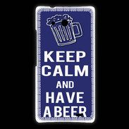 Coque Huawei Ascend Mate Keep Calm Have a beer Bleu