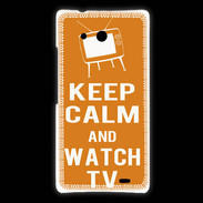 Coque Huawei Ascend Mate Keep Calm Watch TV Orange