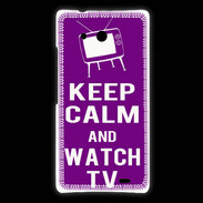 Coque Huawei Ascend Mate Keep Calm Watch TV Violet