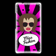 Coque Huawei Ascend Mate Miss Fashion Chatain