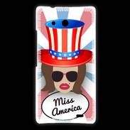 Coque Huawei Ascend Mate Miss USA Chatain
