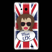 Coque Huawei Ascend Mate Miss UK Chatain