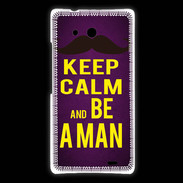 Coque Huawei Ascend Mate Keep Calm Be a Man Violet