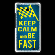 Coque Huawei Ascend Mate Keep Calm and Be Fast Bleu