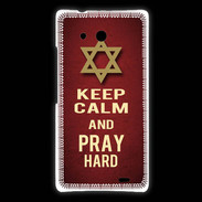 Coque Huawei Ascend Mate Keep Calm and Pray jewish Rouge