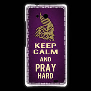 Coque Huawei Ascend Mate Keep Calm and Pray Muslim Violet