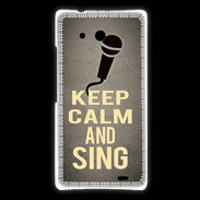 Coque Huawei Ascend Mate Keep Calm and Sing Gris