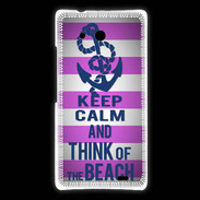 Coque Huawei Ascend Mate Keep Calm and Think Beach Rose