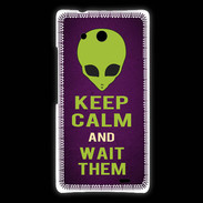 Coque Huawei Ascend Mate Keep Calm and Wait Alien Violet