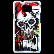 Coque Samsung Galaxy S2 Tête de mort Graffiti couleur