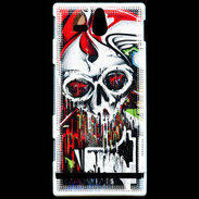 Coque Sony Xperia U Tête de mort Graffiti couleur