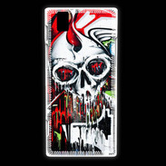 Coque Huawei Ascend P2 Tête de mort Graffiti couleur
