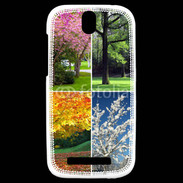 Coque HTC One SV Arbres 4 saisons