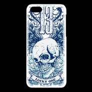 Coque iPhone 5C Tête de mort Lucky One 13