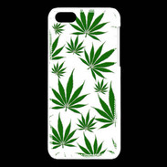 Coque iPhone 5C Feuille de cannabis sur fond blanc