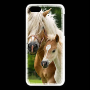 Coque iPhone 5C Cheval et poulain
