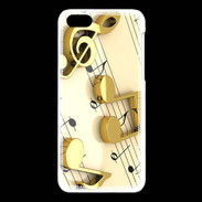 Coque iPhone 5C Portée de notes en or