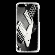 Coque iPhone 5C Guitare en noir et blanc