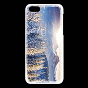 Coque iPhone 5C Montagne enneigée et ensoleillée