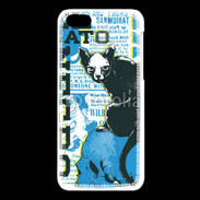 Coque iPhone 5C Tête de Mort Chat noir