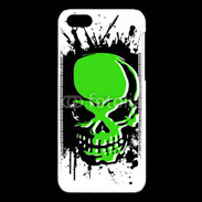 Coque iPhone 5C Tête de mort en vert et noir