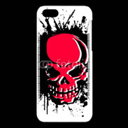 Coque iPhone 5C Tête de Mort en Rouge et Noir