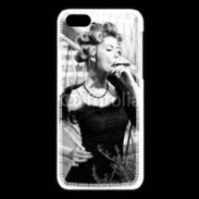 Coque iPhone 5C Aristocrate en noir et blanc