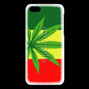 Coque iPhone 5C Drapeau reggae cannabis