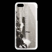 Coque iPhone 5C Pêcheur noir et blanc